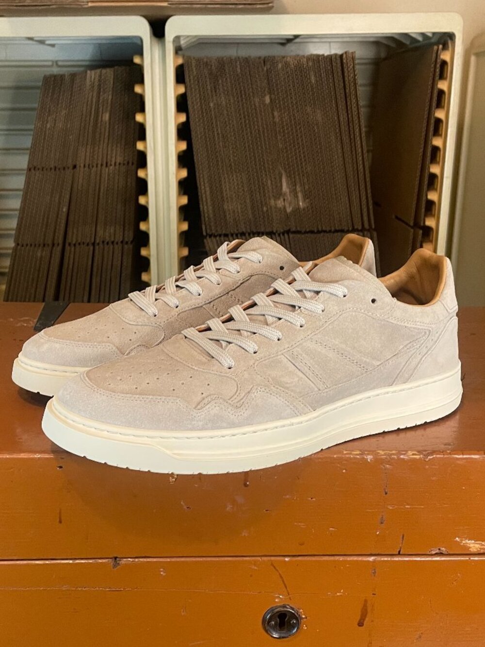 GREATS Brooklyn Men’s Size 14 M Taupe Suede Casual Sneakers New With Box